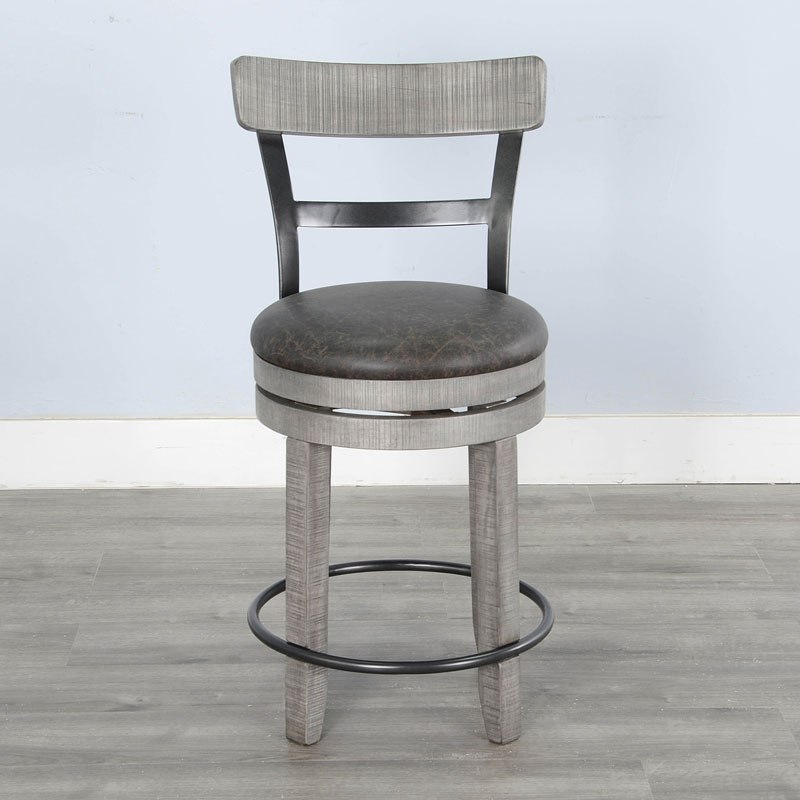 Alpine Grey 24 Inch Height Barstool (Set of 2) by Sunny Designs