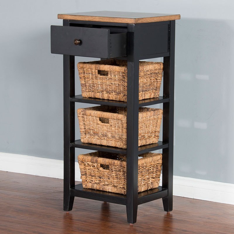 Black and Natural Storage Rack by Sunny Designs | FurniturePick
