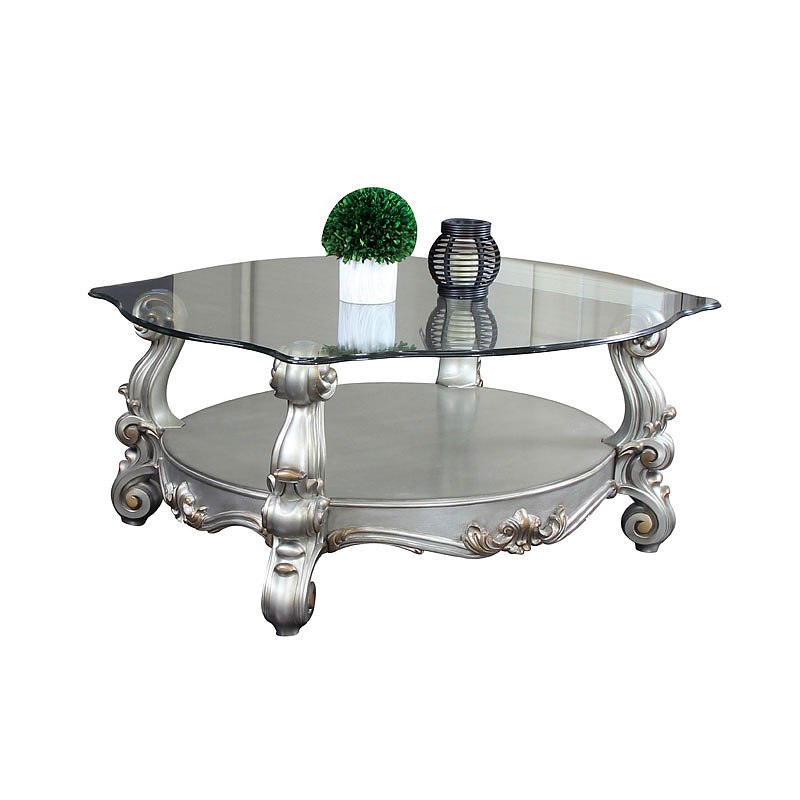Versailles Oval Glass Top Coffee Table