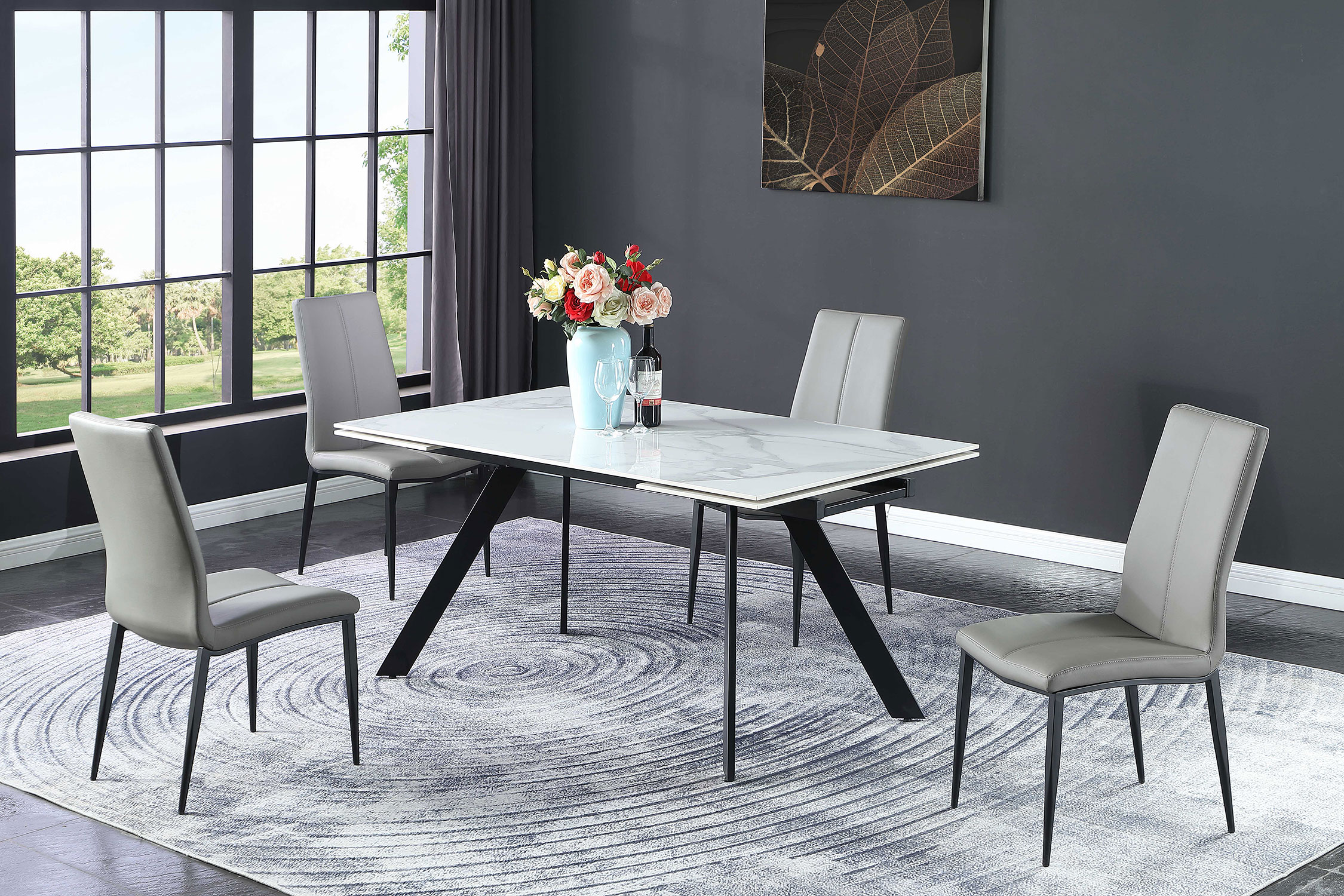 Alexandra Extendable Dining Room Set w/ Chair Choices by Chintaly