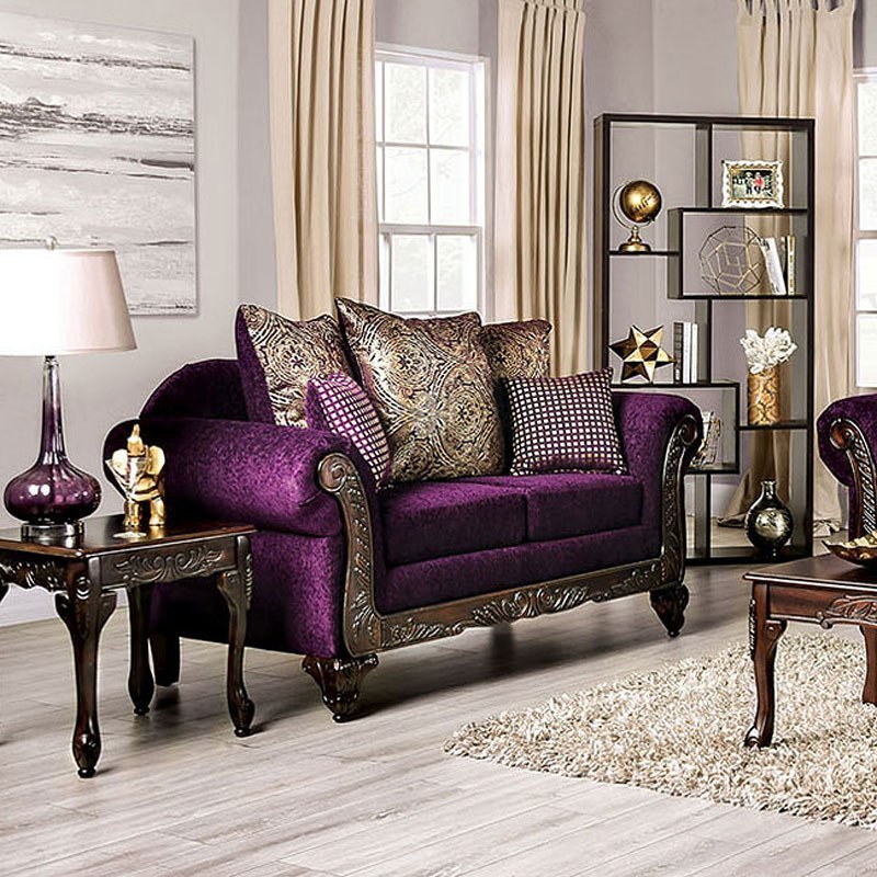 Casilda Living Room Set Purple By