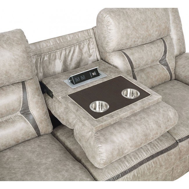 Image 3 of 651351 Taupe Reclining Living Room Set