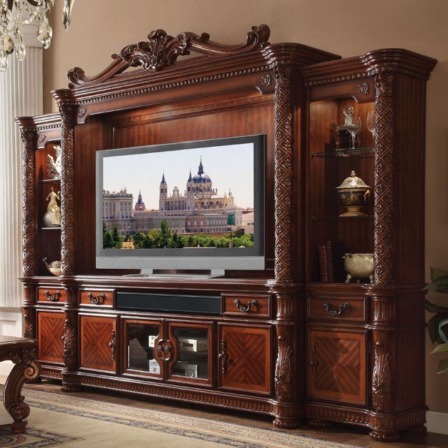 Vendome II Entertainment Wall (Cherry) by Acme Furniture