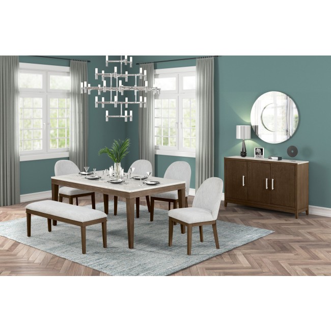 Essence Brown Rectangular Dining Room Set w/ Bench