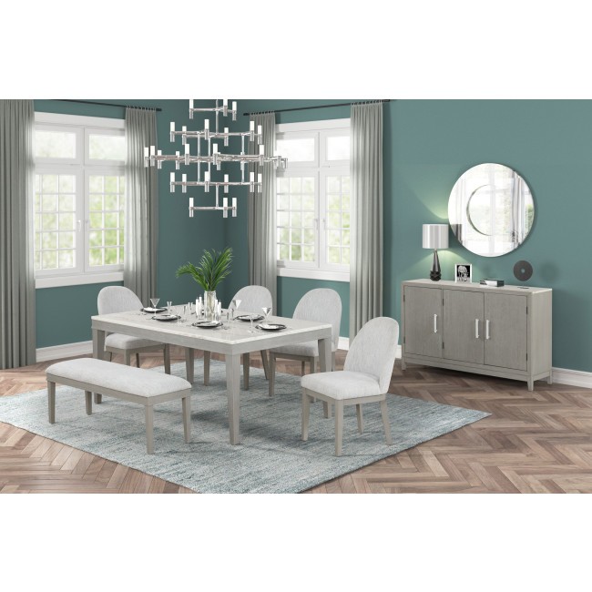 Essence Gray Rectangular Dining Room Set w/ Bench