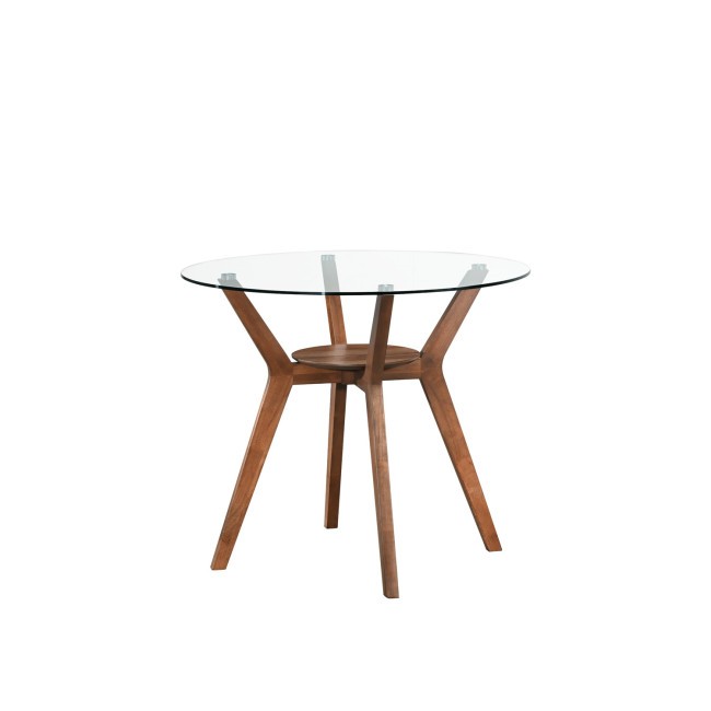 Oscar Walnut Round Glass Top Counter Height Table