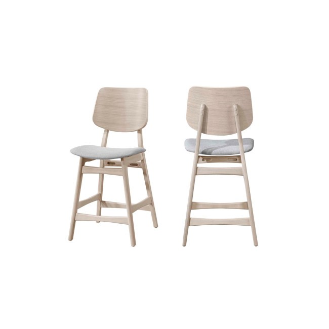 Oscar White Ash Counter Height Chair w/ Natural Cushion (Set of 2)