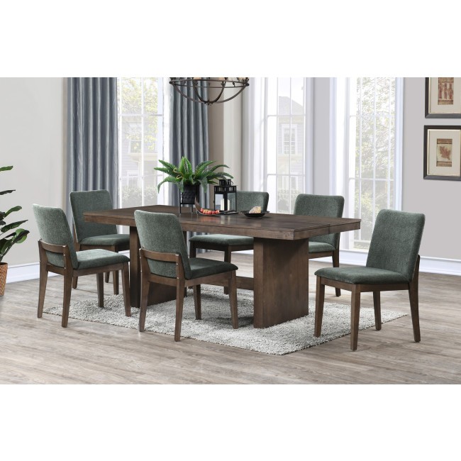 Kody Rectangular Dining Room Set w/ Forest Green Chairs