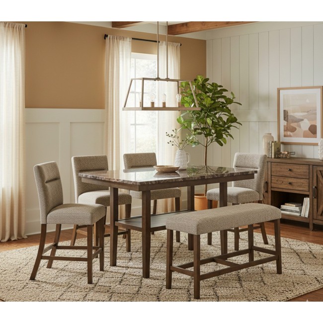 D4355 Counter Height Dining Set w/ Bench