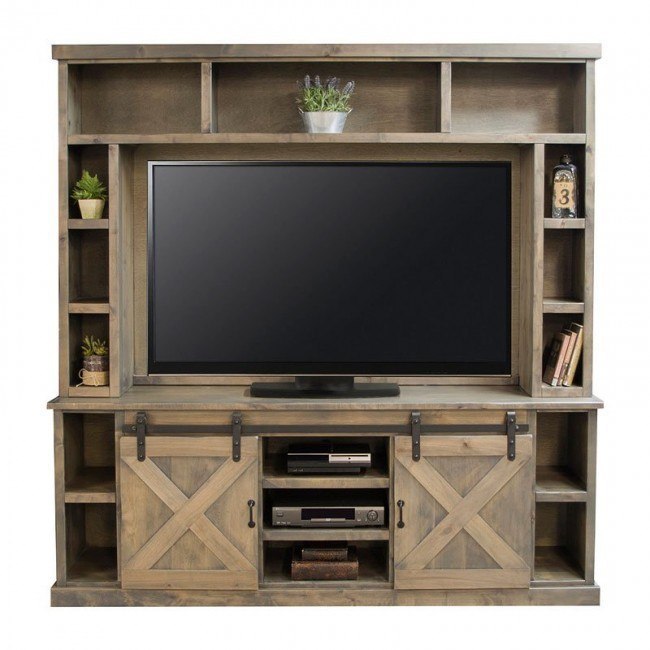 Farmhouse 85 Inch Entertainment Center (Barnwood) by Legends