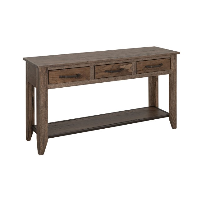 Natural Teca Brown 3-Drawer Sofa Table by IFD Furniture