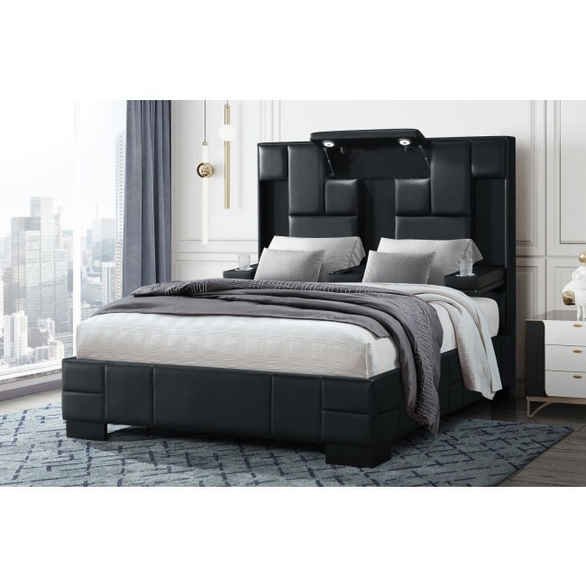 Oscar Black Upholstered Bed