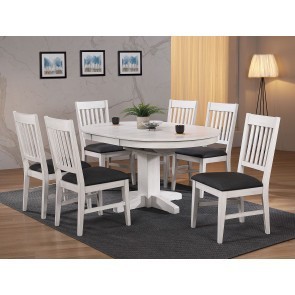 Summer Winds Round Dining Room Set w/ Mission Back Side Chair (SeaGull Gray)