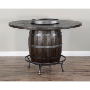 Homestead Round Wine Barrel Base Pub Table