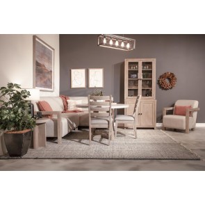 Gibson Breakfast Nook Set w/ Evy Wheat Ladderback Chairs