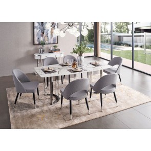 Extravaganza 131 Silver Dining Room Set w/ 131 Chairs