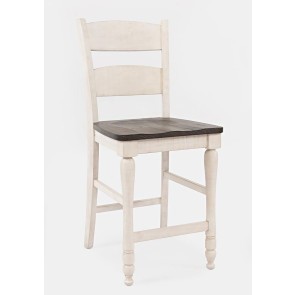 Madison County Ladderback Counter Stool (Vintage White) (Set of 2)