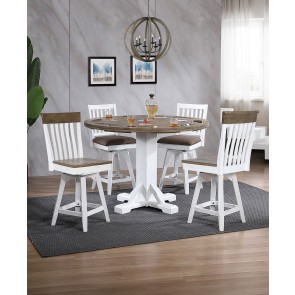 Ashford White Round Game Table Set w/ Chair Choices