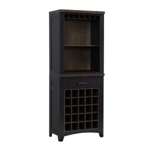 Ashford Wall Wine Cabinet w/ Open Hutch