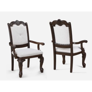 Kiera Coffee Brown Arm Chair (Set of 2)