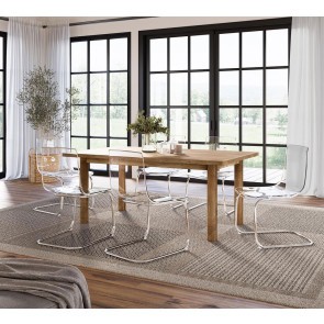 Bodhi Dining Room Set w/ Clarity Transparent Chairs
