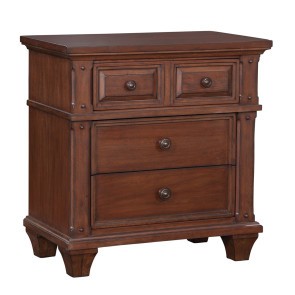 Sedona Three Drawer Nightstand (Cinnamon Cherry)