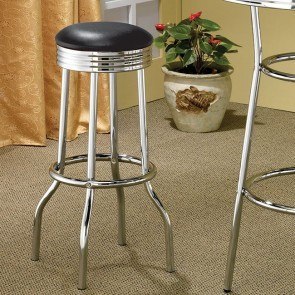 50s Soda Fountain Black Barstool (Set of 2)