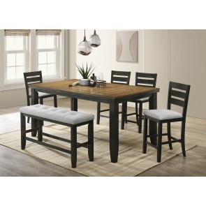 Bardstown Wheat Charcoal Counter Height Dining Room Set w/ Bench