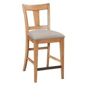 Kafe Cappuccino Counter Height Splat Back Chair (Set of 2)