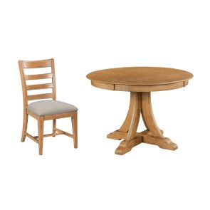 Kafe Cappuccino 44 Inch Round Quad Dining Room Set w/ Chair Choices