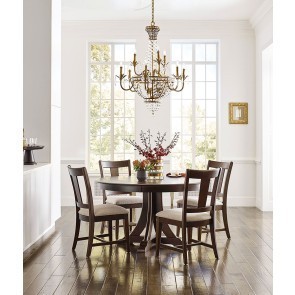 Kafe 44 Inch Round Quad Dining Set w/ Chair Choices (Mocha)