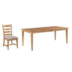 Kafe Cappuccino 80 Inch Rectangular Leg Dining Room Set w/ Chair Choices