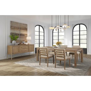 Everden Latte Leg Dining Room Set w/ Soft Back Dining Chairs