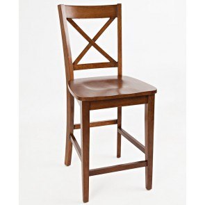 Simplicity X-Back Counter Height Stool (Set of 2) (Caramel)