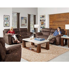 Sedona Power Lay Flat Reclining Living Room Set w/ Power Headrests and Lumbar (Mocha)
