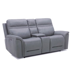 Cooper Power Reclining Loveseat w/ Console and Articulating Headrest (Bleu Gray)