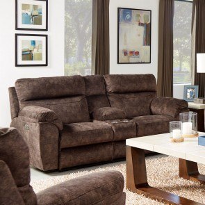 Sedona Power Lay Flat Reclining Console Loveseat w/ Power Headrest and Lumbar (Mocha)