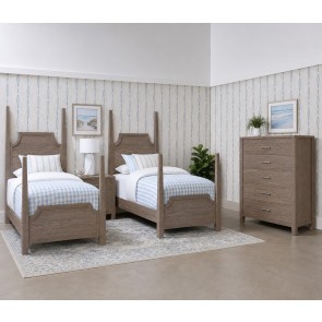 Tide and Timber Grey Oak Pencil Youth Poster Bedroom Set