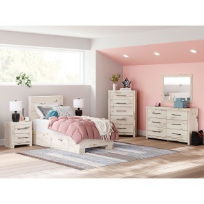 Lawroy Youth Platform Bedroom Set w/ 2 Side Storage Bed