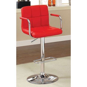 Corfu Adjustable Height Swivel Bar Stool (Red)