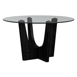 Oregon Black Round Counter Table w/ Glass Top