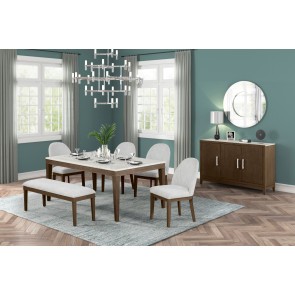 Essence Brown Rectangular Dining Room Set w/ Bench