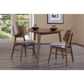 Oscar Walnut Corner Dining Room Set w/ Gray Chairs