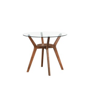 Oscar Walnut Round Glass Top Counter Height Table