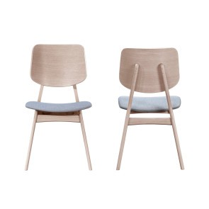 Oscar White Ash Side Chair w/ Natural Cushion (Set of 2)