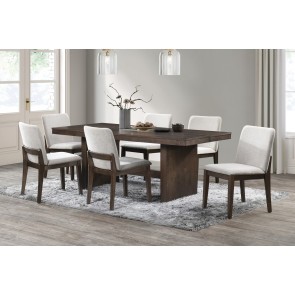 Kody Rectangular Dining Room Set w/ Cream Chairs