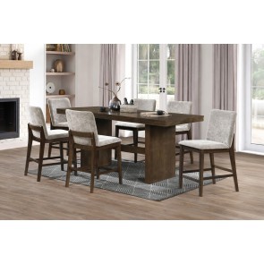 Kody Rectangular Counter Height Dining Room Set w/ Cream Chairs