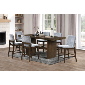 Kody Rectangular Counter Height Dining Room Set w/ Stone Gray Chairs