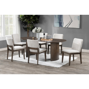 Kody Oval Dining Room Set w/ Cream Chairs