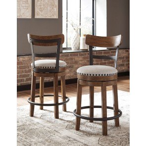 Valebeck Swivel Barstool (Vintage Brown)